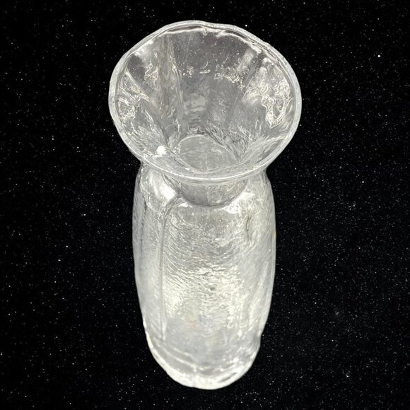 SEA GLASBRUK Clear Tall Glass Bag Art Glass Bud Vase 8.5”T 2”W - Picture 8 of 9